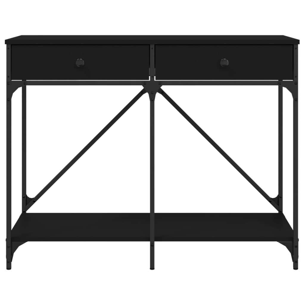 vidaXL Mesa consola 100x39x78,5 cm derivados de madeira preto