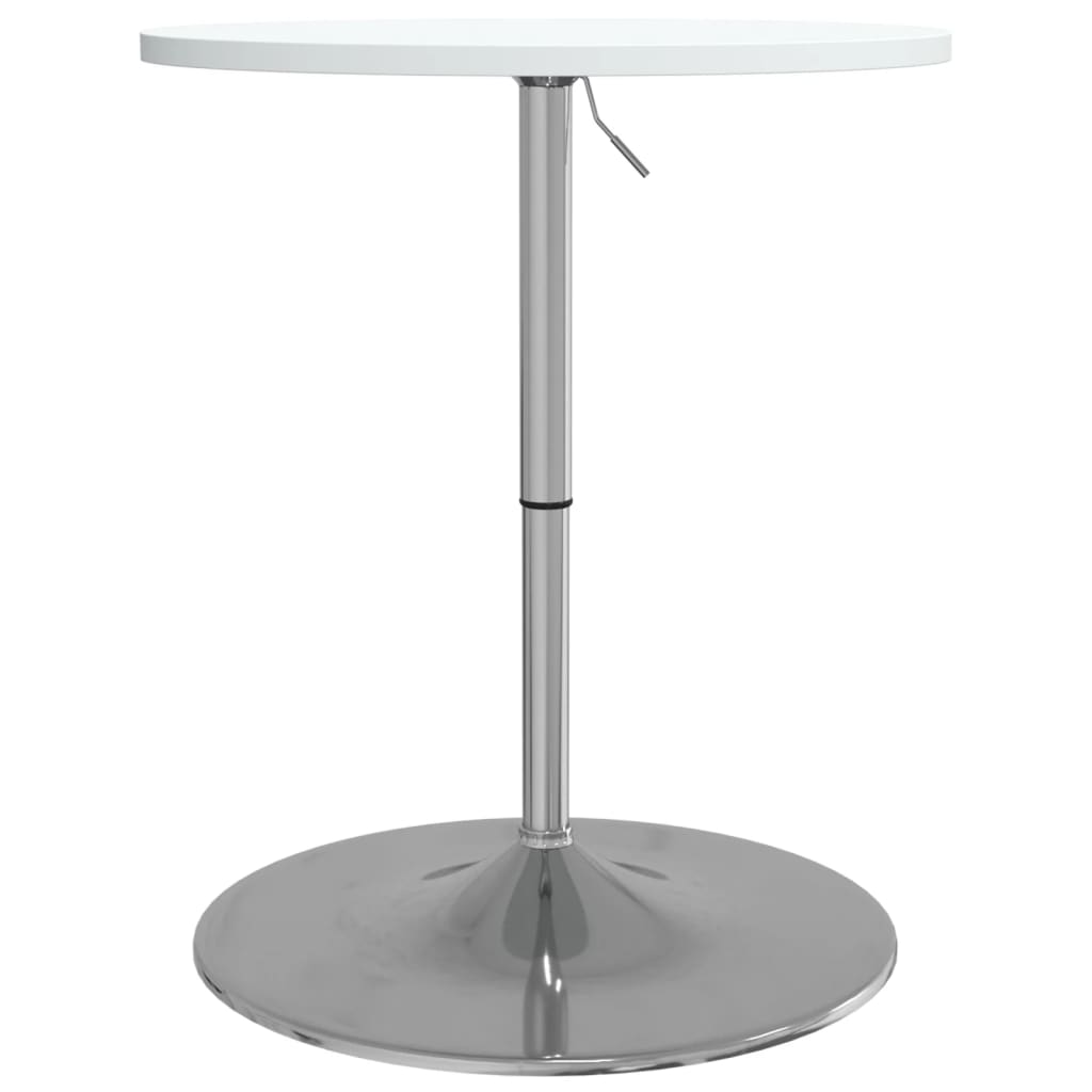 vidaXL Mesa de bar 60x60x90 cm derivados de madeira/aço cromado branco