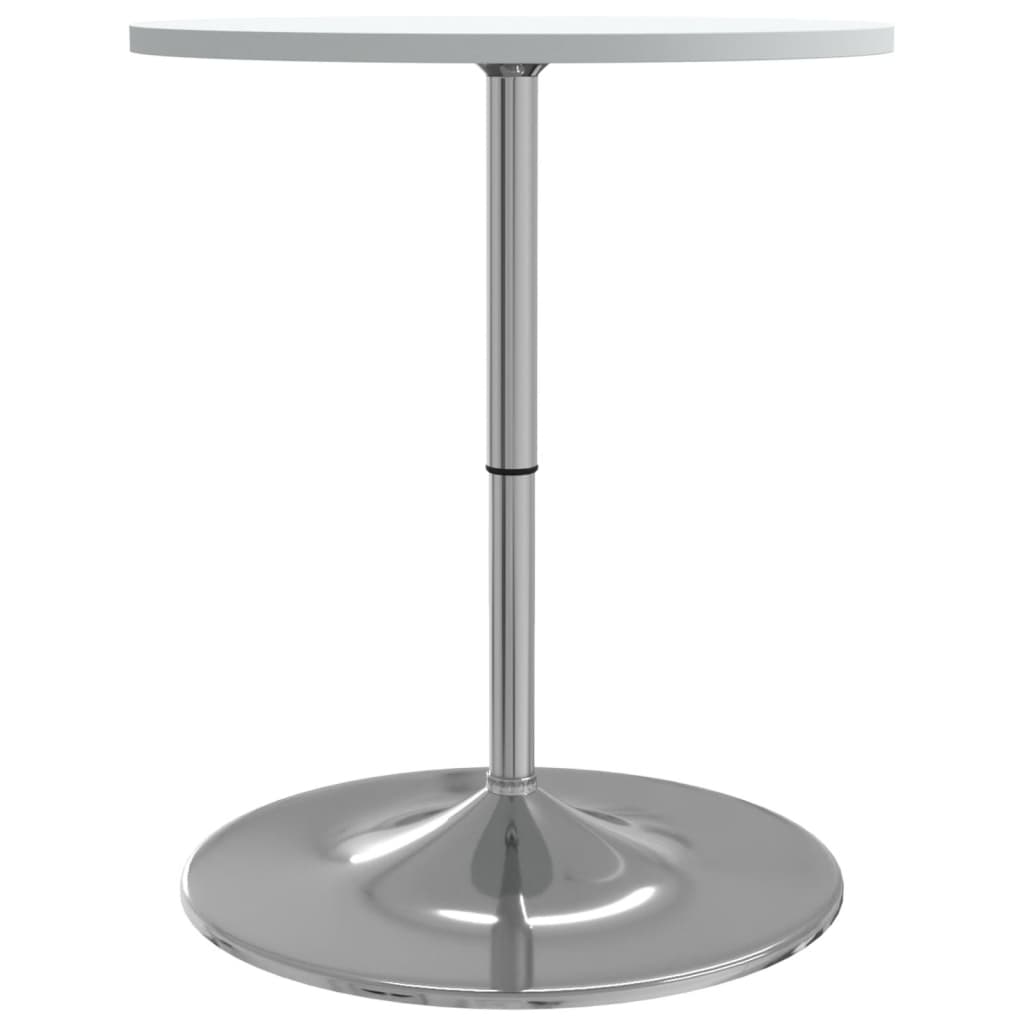 vidaXL Mesa de bar 60x60x90 cm derivados de madeira/aço cromado branco