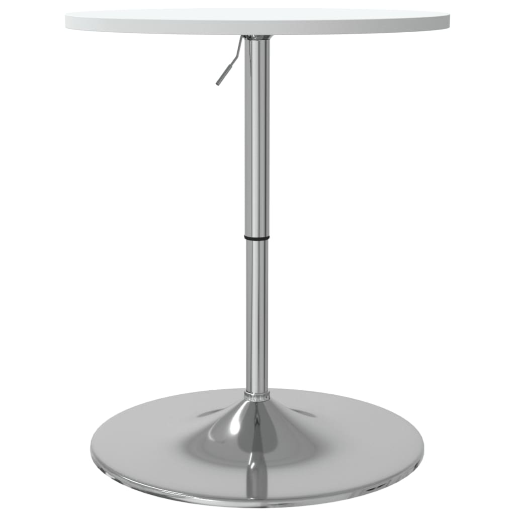 vidaXL Mesa de bar 60x60x90 cm derivados de madeira/aço cromado branco