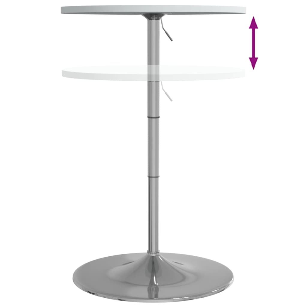 vidaXL Mesa de bar 60x60x90 cm derivados de madeira/aço cromado branco