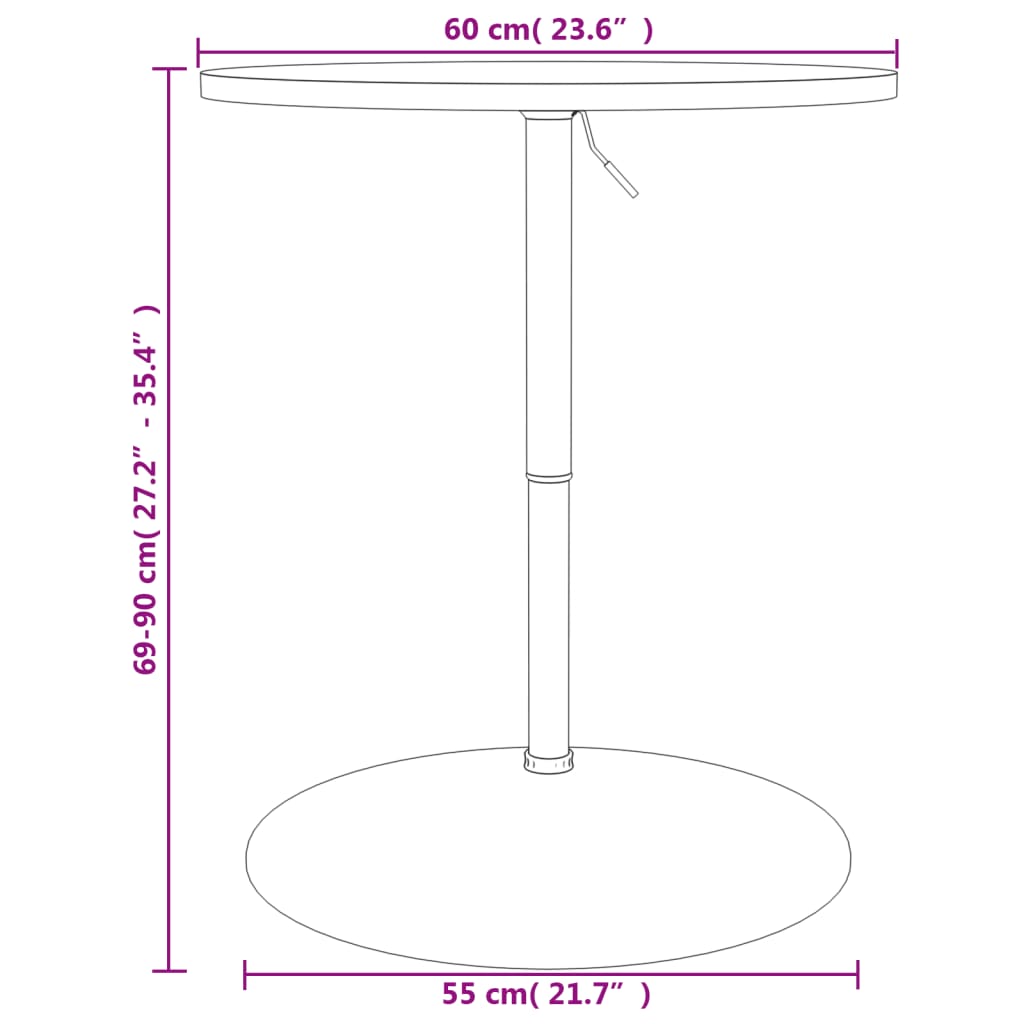 vidaXL Mesa de bar 60x60x90 cm derivados de madeira/aço cromado branco