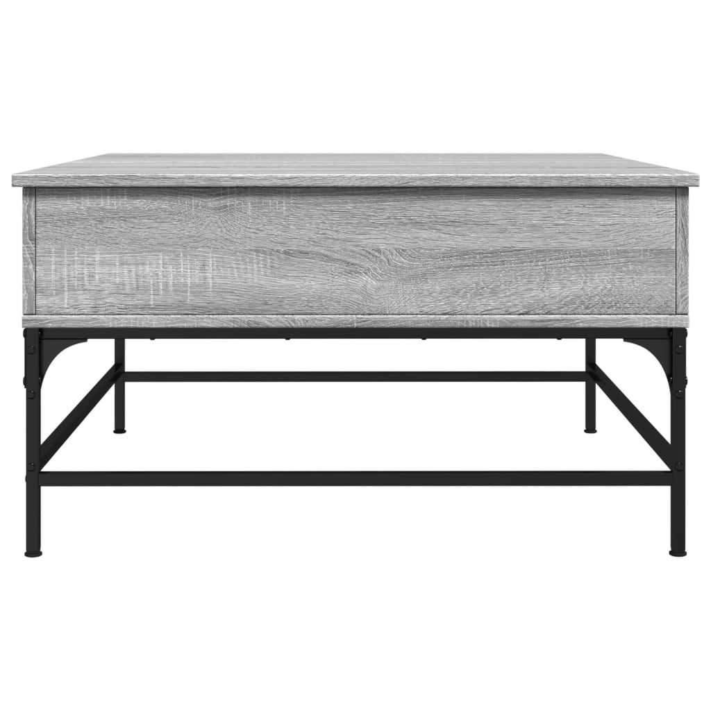 vidaXL Mesa de centro 80x80x45cm deriv. madeira/metal cinzento sonoma