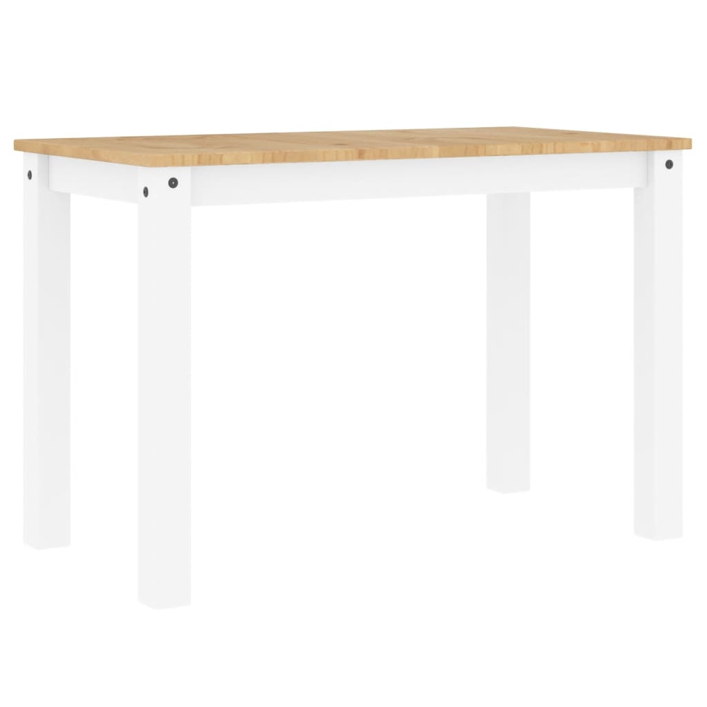 vidaXL Mesa de jantar Panama 117x60x75 cm pinho maciço branco