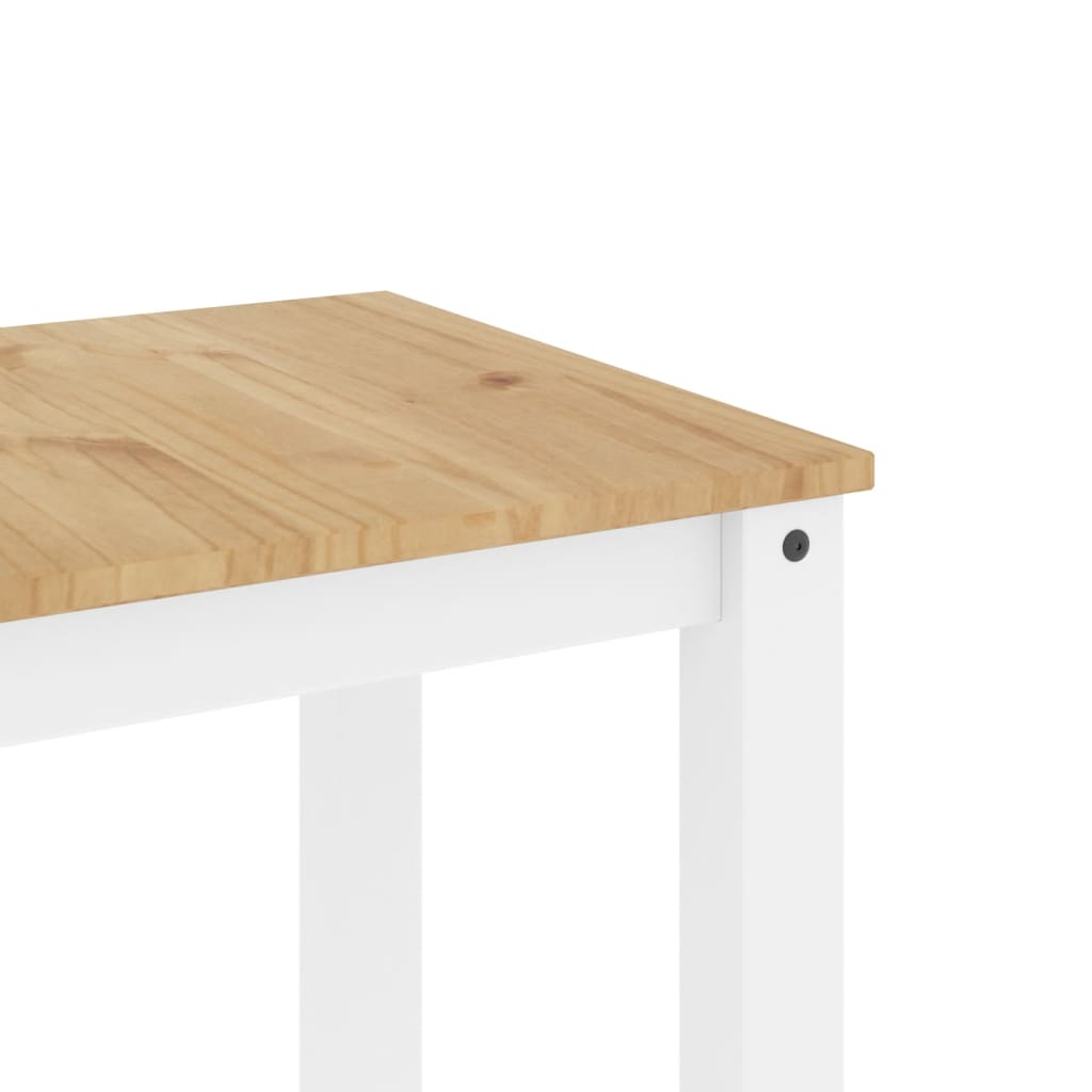 vidaXL Mesa de jantar Panama 117x60x75 cm pinho maciço branco