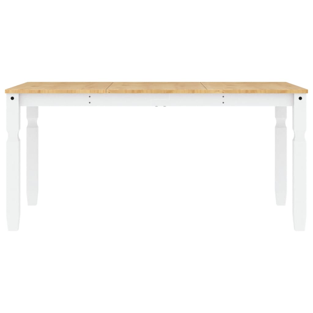 vidaXL Mesa de jantar Corona 160x80x75 cm madeira pinho maciça branco