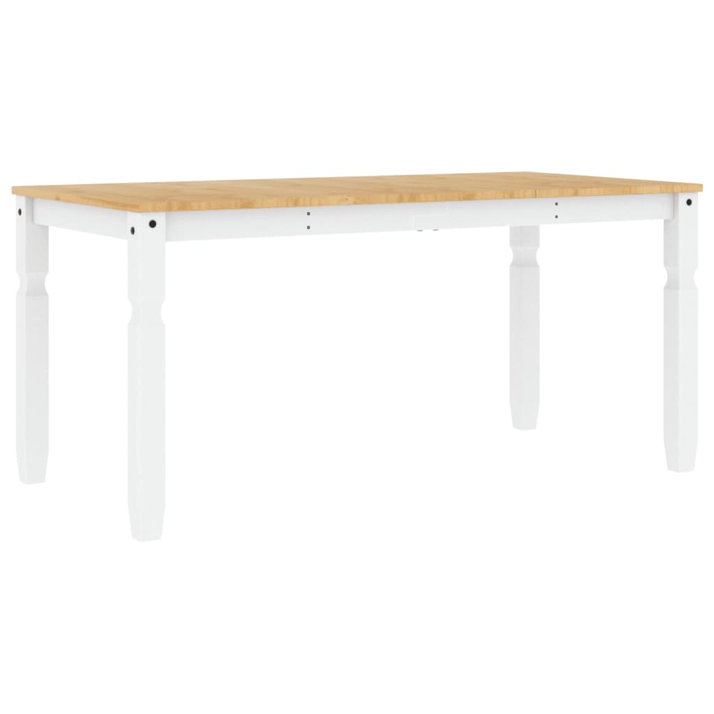 vidaXL Mesa de jantar Corona 160x80x75 cm madeira pinho maciça branco