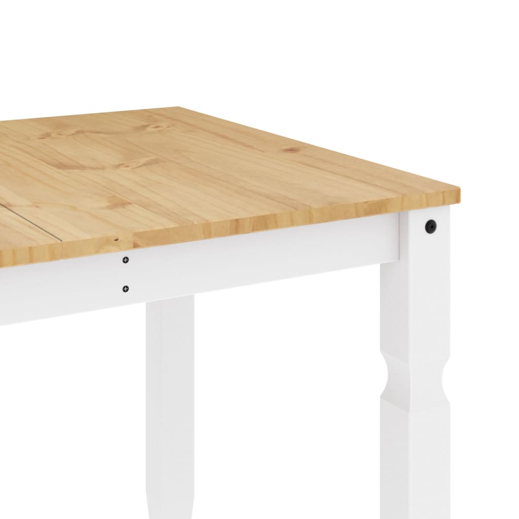 vidaXL Mesa de jantar Corona 160x80x75 cm madeira pinho maciça branco