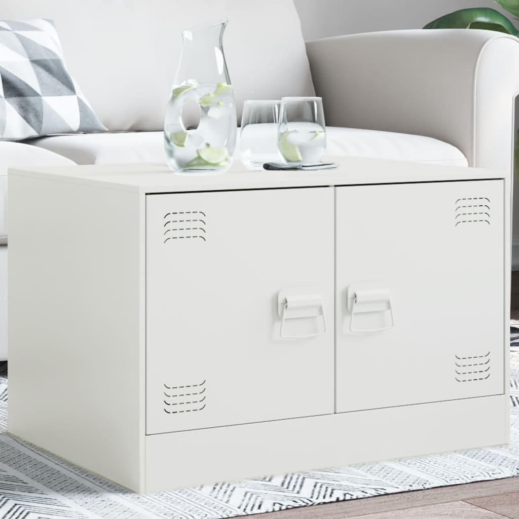 vidaXL Mesa de centro 67x50x44 cm aço branco