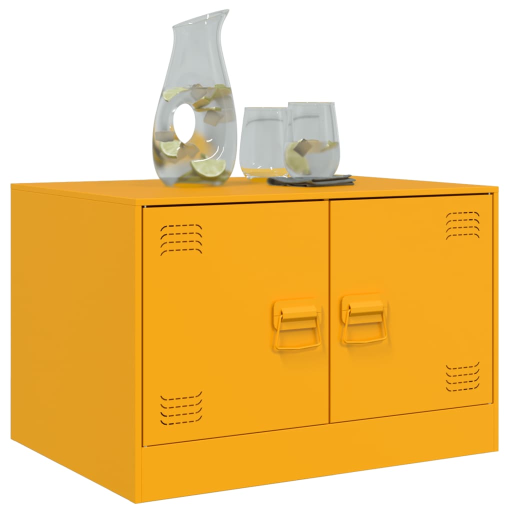 vidaXL Mesa de centro 67x50x44 cm aço amarelo mostarda