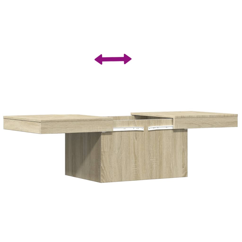 vidaXL Mesa de centro 100x55x40 derivados de madeira carvalho sonoma