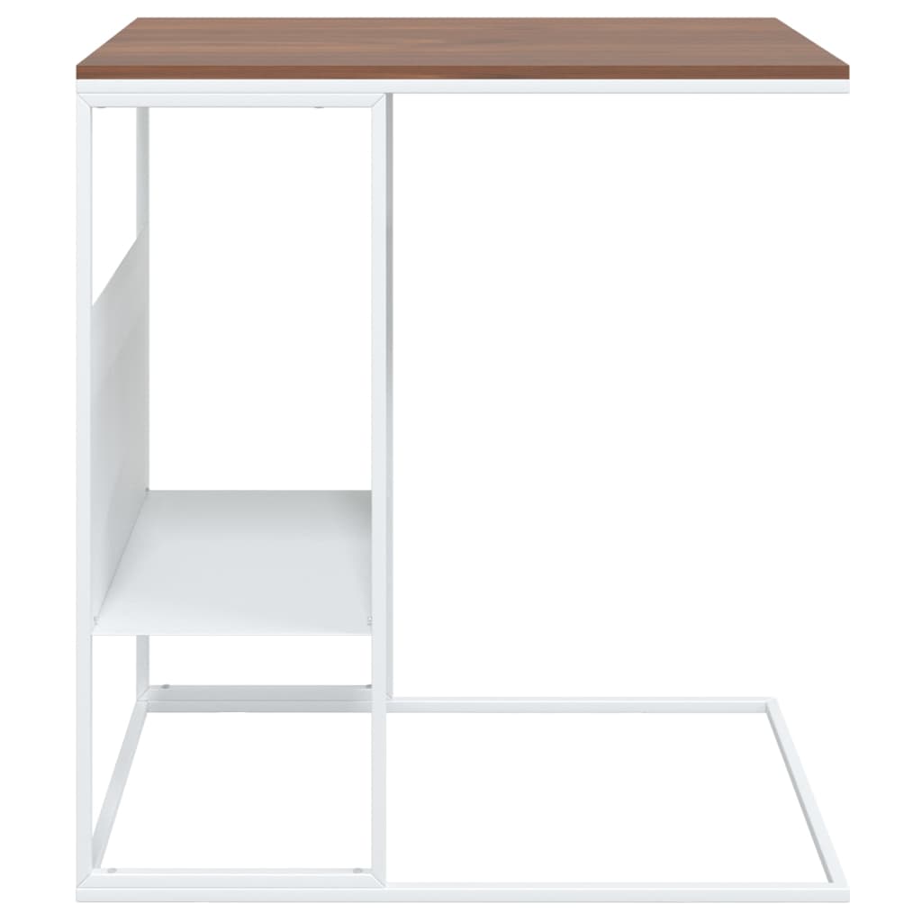 vidaXL Mesa de apoio 55x36x59,5 cm derivados de madeira branco