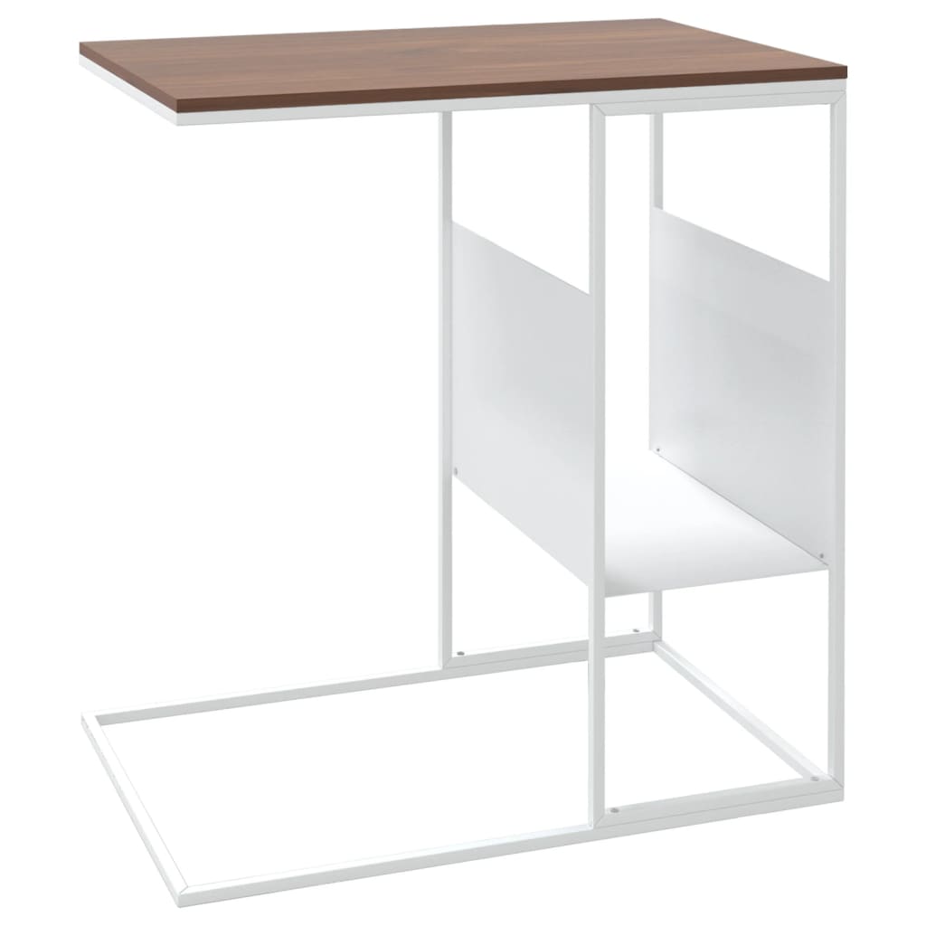 vidaXL Mesa de apoio 55x36x59,5 cm derivados de madeira branco