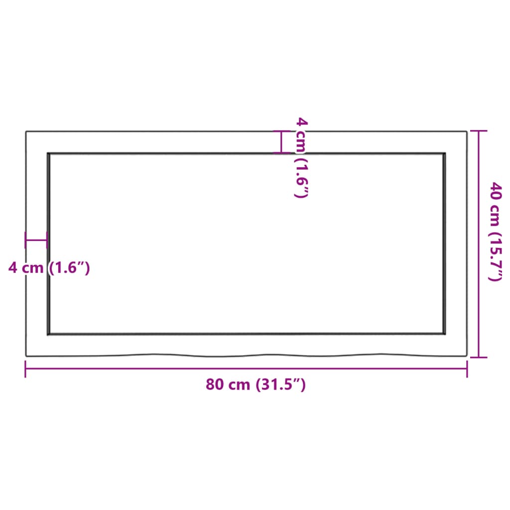 vidaXL Prateleira de parede 80x40x(2-4) cm carvalho maciço não tratado