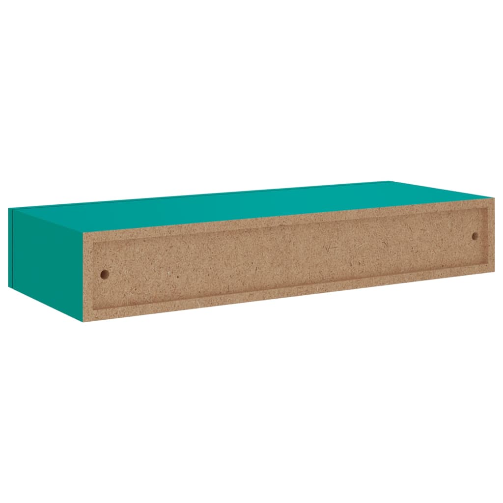 vidaXL Prateleira de parede com gaveta MDF 60x23,5x10 cm azul