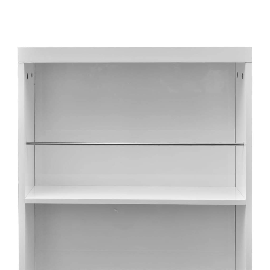 vidaXL Mesa de bar em MDF com garrafeira, branco brilhante