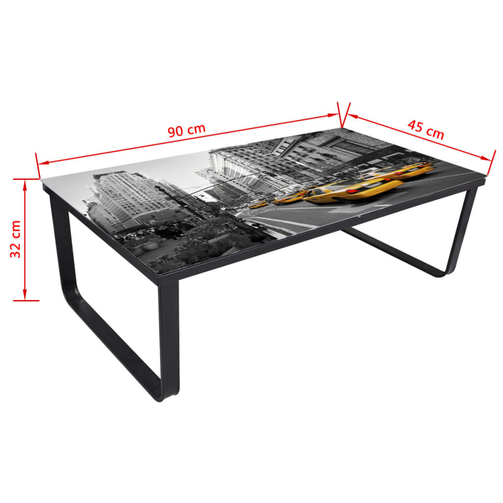 vidaXL Mesa de centro com tampo retangular em vidro