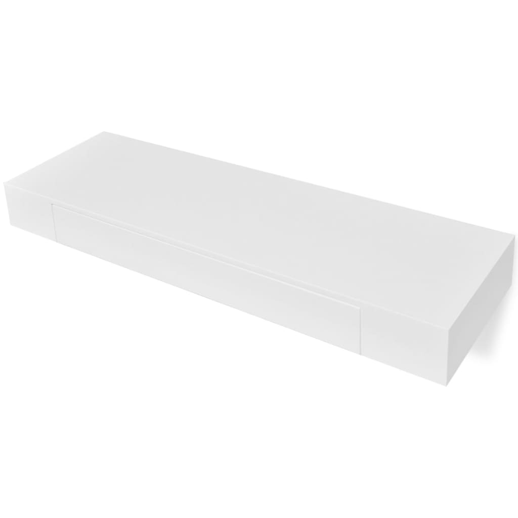 Prateleira de parede c/ 1 gaveta para livros/DVD MDF branco