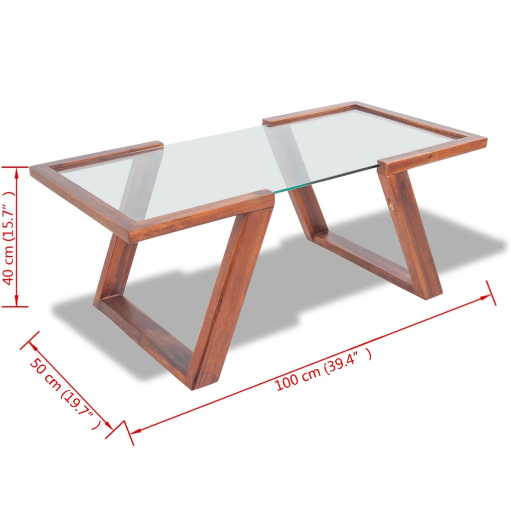 vidaXL Mesa de centro madeira acácia sólida castanho 110x60x40 cm