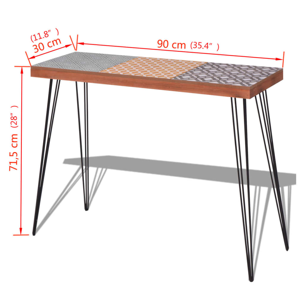 vidaXL Mesa consola 90x30x71,5 cm castanho