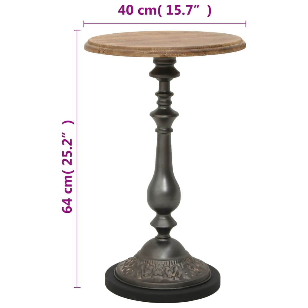 vidaXL Mesa de extremidade madeira de abeto maciça 40x64 cm castanho