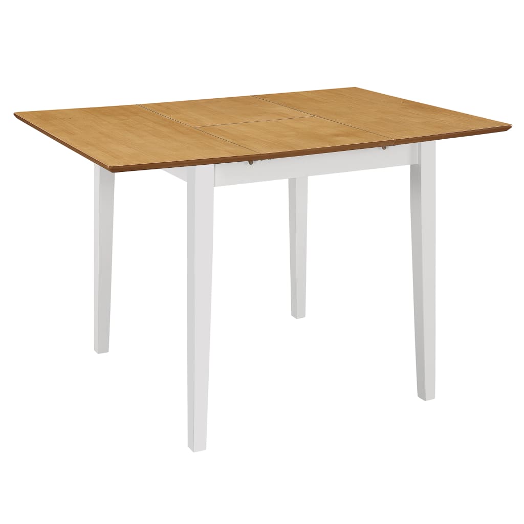 vidaXL Mesa de jantar extensível (80-120)x80x74 cm MDF branco