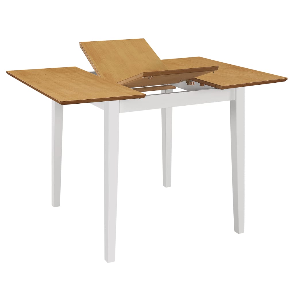 vidaXL Mesa de jantar extensível (80-120)x80x74 cm MDF branco