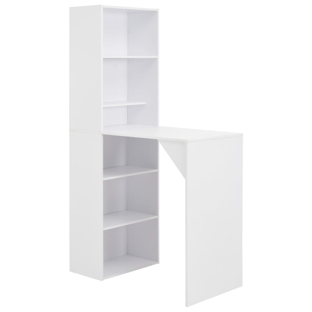 vidaXL Mesa de bar com armário 115x59x200 cm branco