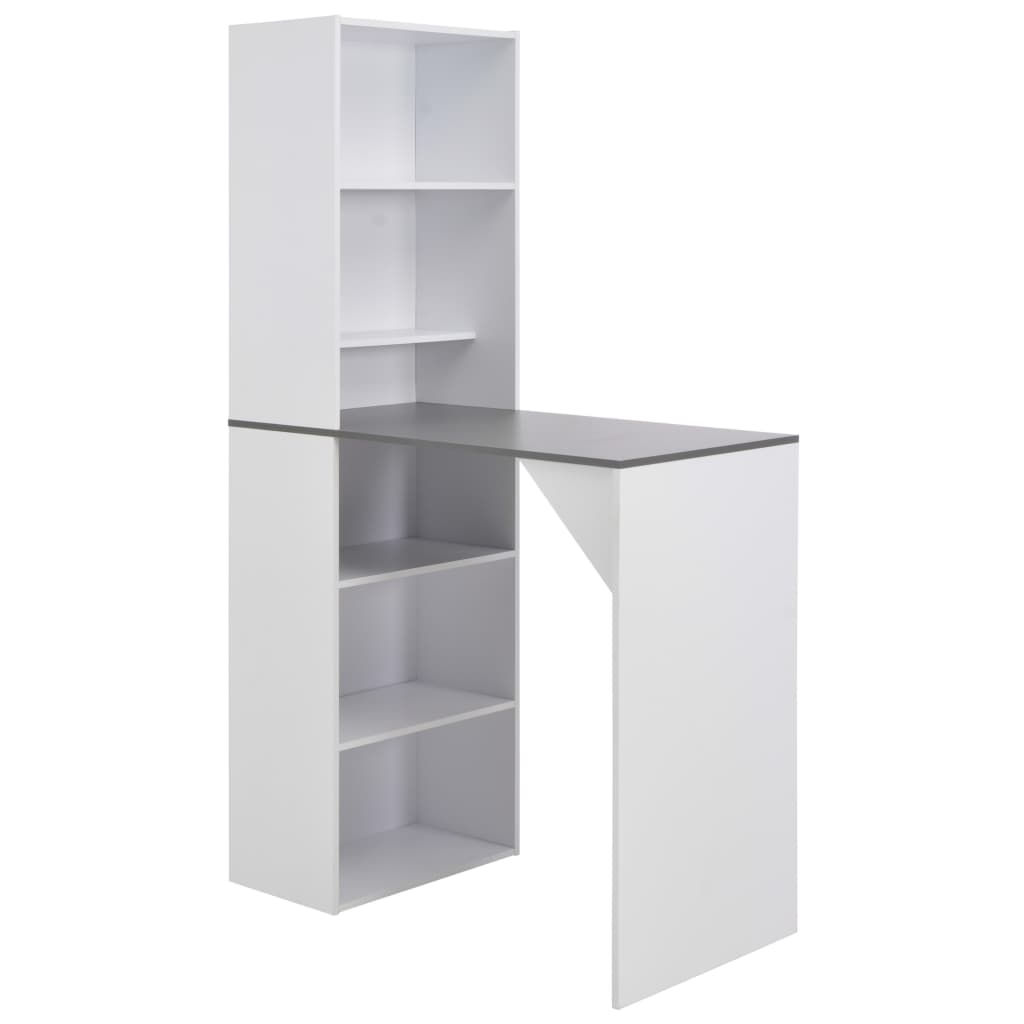 vidaXL Mesa de bar com armário 115x59x200 cm branco