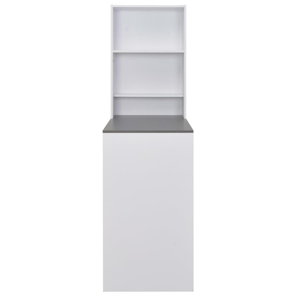 vidaXL Mesa de bar com armário 115x59x200 cm branco