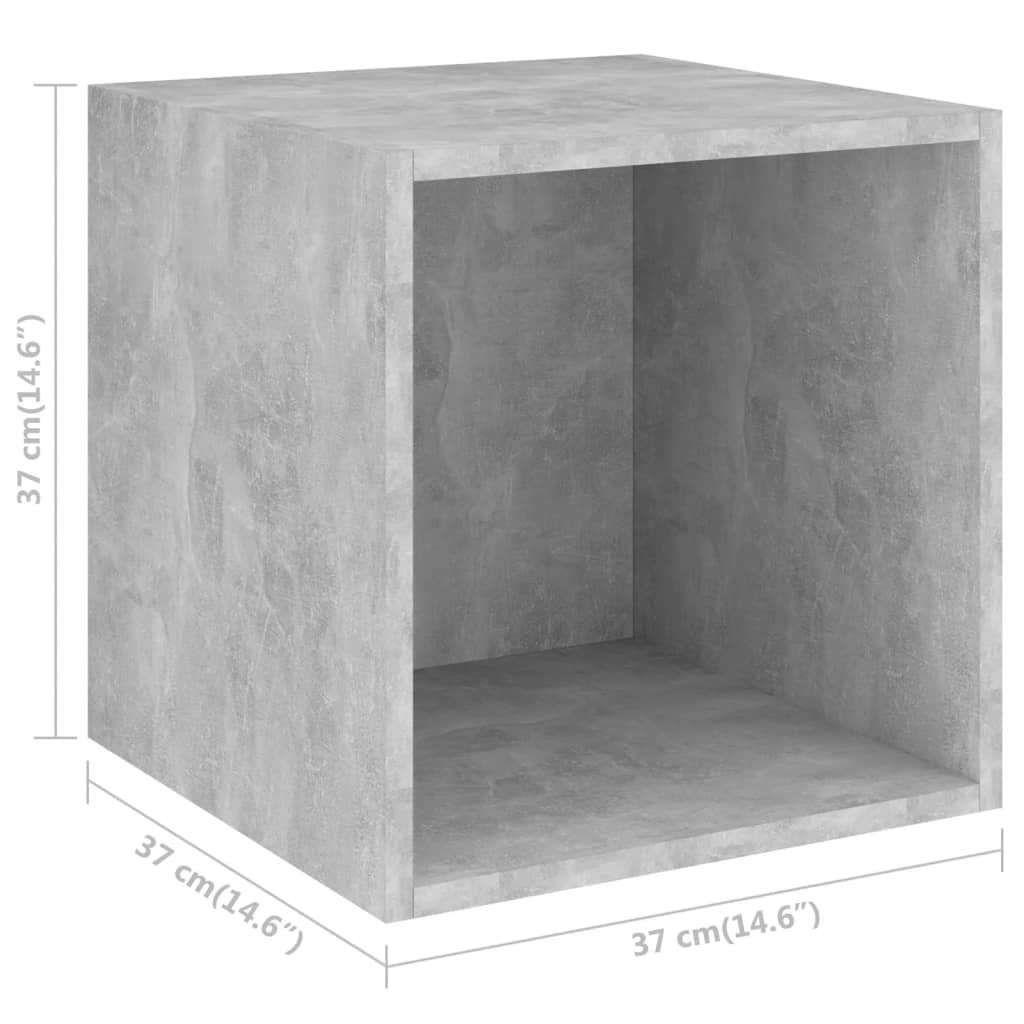 vidaXL Armários de parede 2 pcs derivados de madeira cinzento cimento