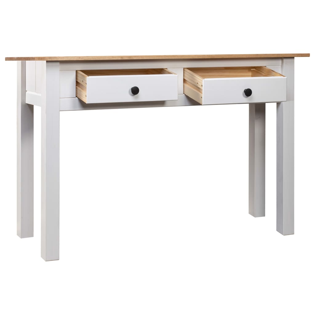 vidaXL Mesa consola 110x40x72 cm pinho maciço Panama branco