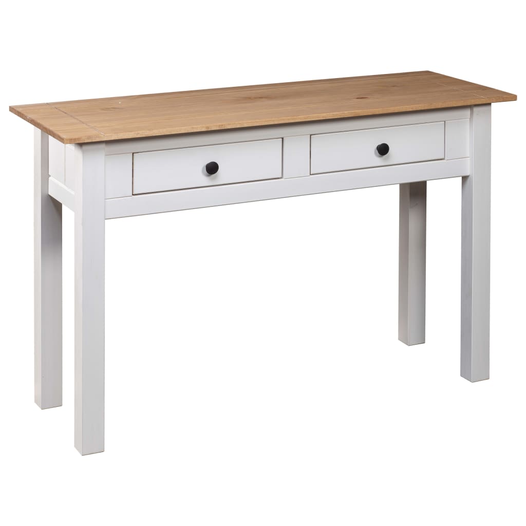 vidaXL Mesa consola 110x40x72 cm pinho maciço Panama branco