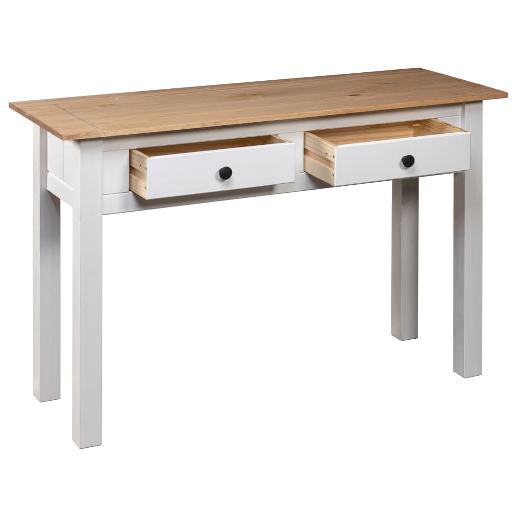 vidaXL Mesa consola 110x40x72 cm pinho maciço Panama branco