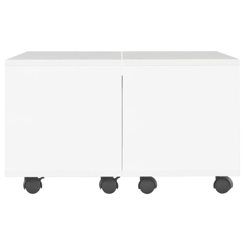 vidaXL Mesa de centro 60x60x35 cm contraplacado branco brilhante