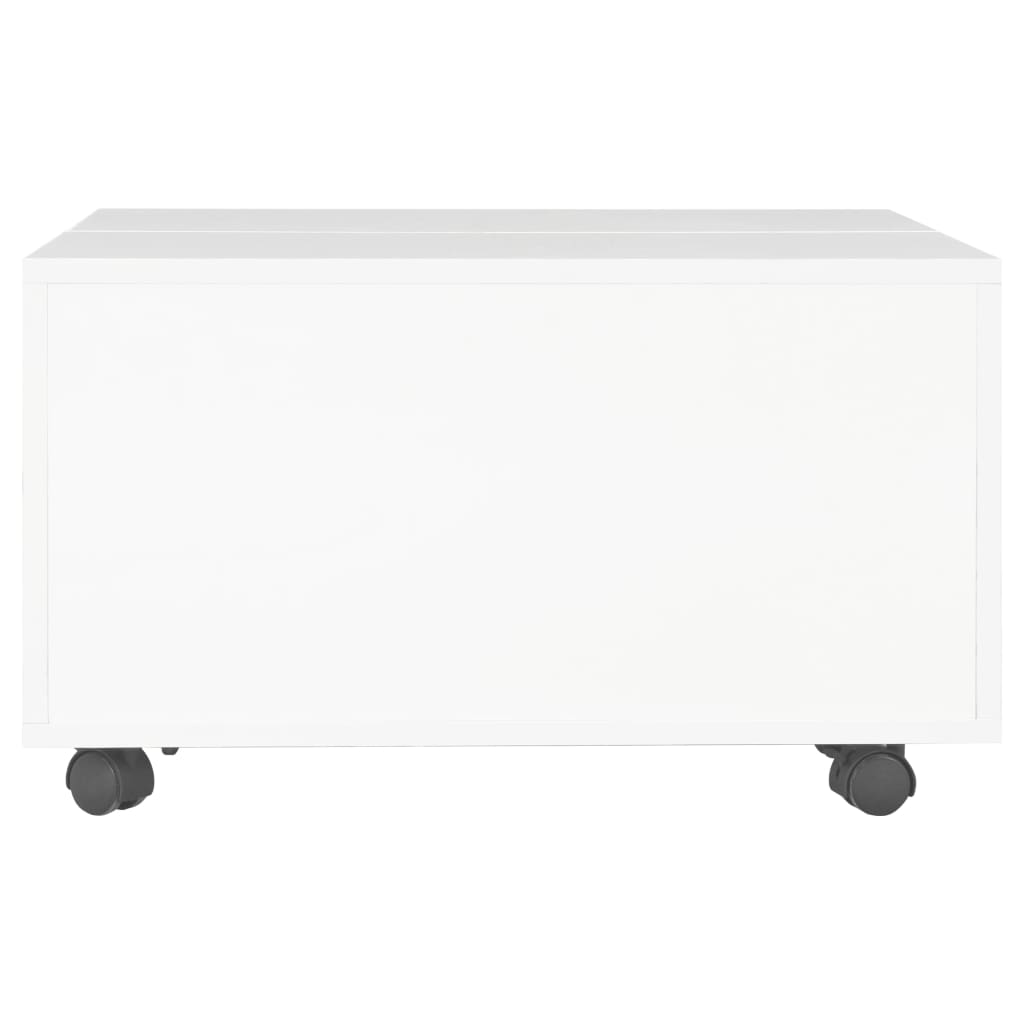 vidaXL Mesa de centro 60x60x35 cm contraplacado branco brilhante