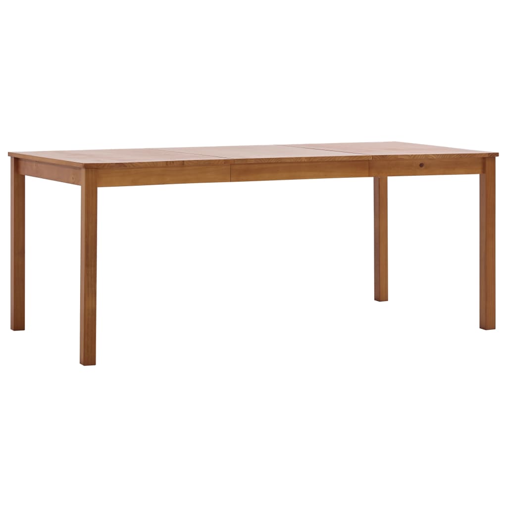 vidaXL Mesa de jantar 180x90x73 cm madeira de pinho castanho mel