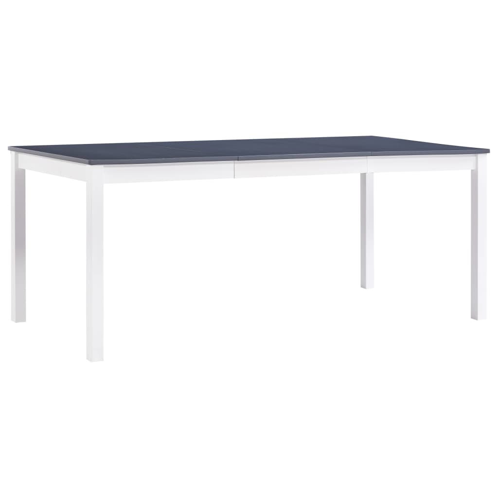 vidaXL Mesa de jantar 180x90x73 cm madeira de pinho branco e cinzento