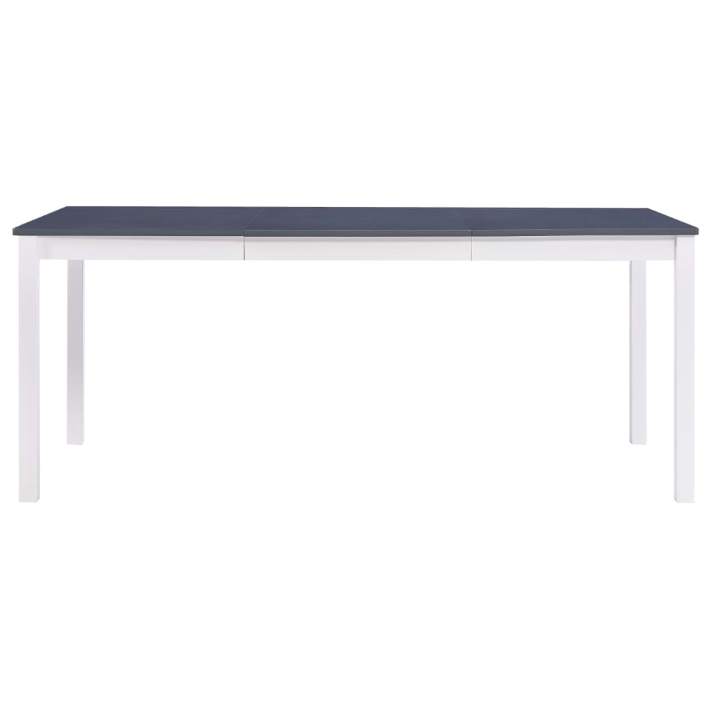 vidaXL Mesa de jantar 180x90x73 cm madeira de pinho branco e cinzento