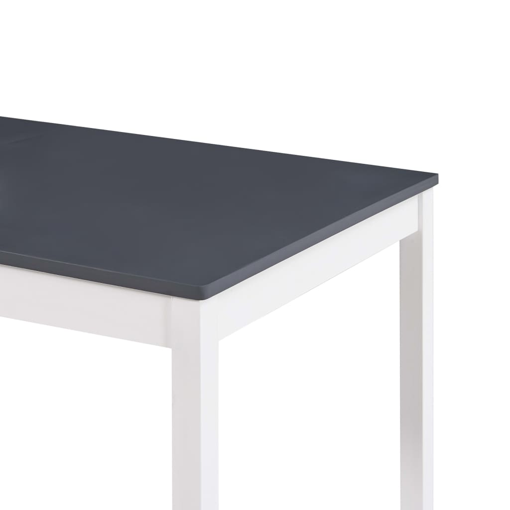 vidaXL Mesa de jantar 180x90x73 cm madeira de pinho branco e cinzento