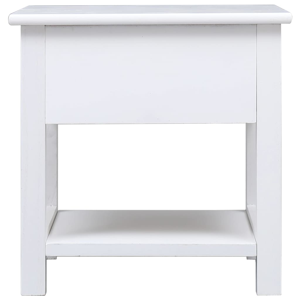 vidaXL Mesa de apoio 40x40x40 cm madeira de paulownia branco