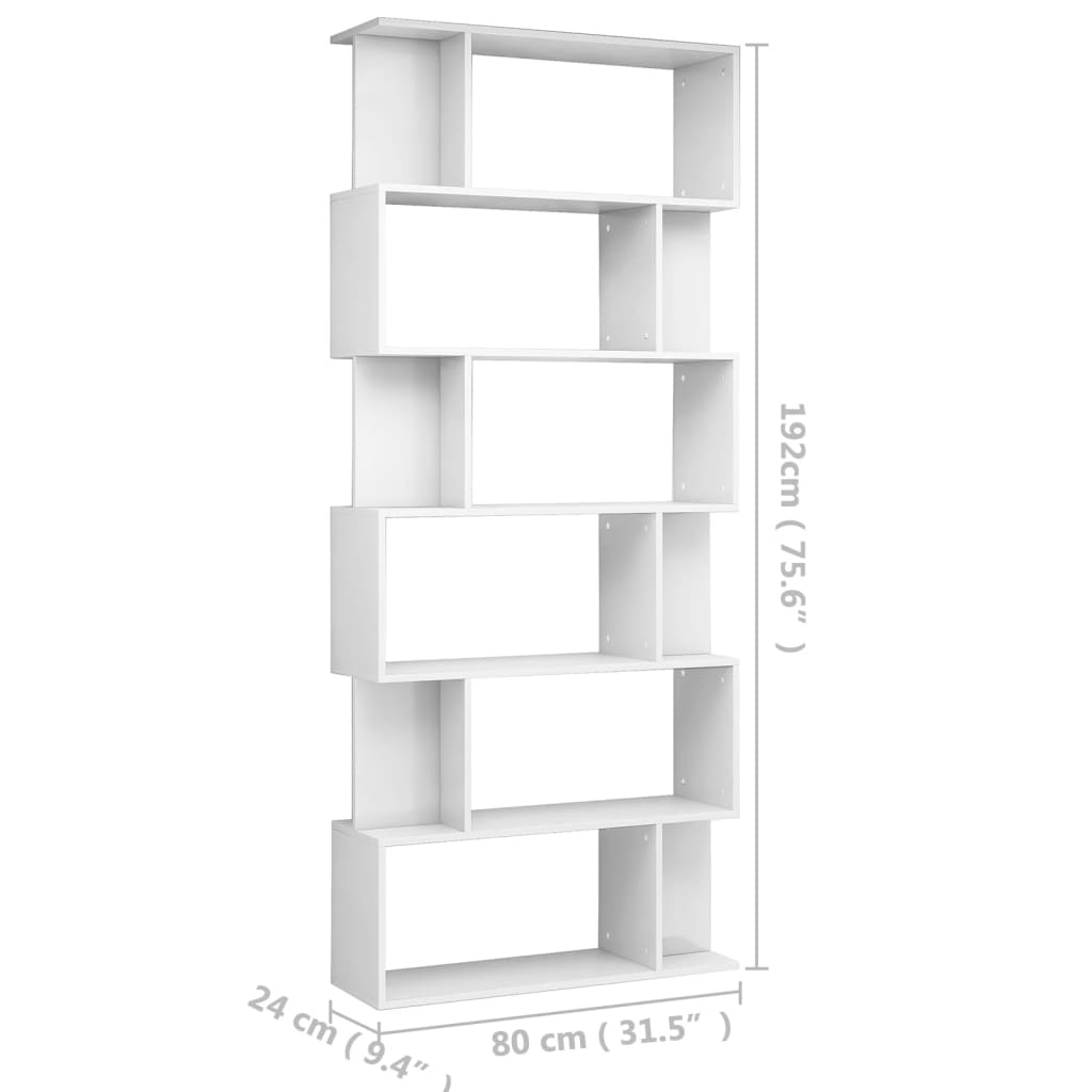 vidaXL Estante/divisória 80x24x192 cm branco brilhante