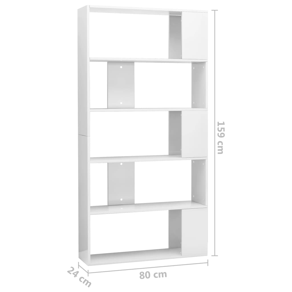 vidaXL Estante/divisória 80x24x159 cm branco brilhante