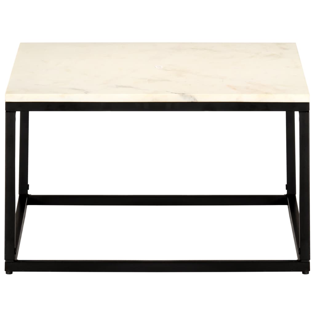 vidaXL Mesa centro 60x60x35cm pedra genuína textura mármore branco