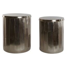 DKD Home Decor|Mesa de apoio DKD Home Decor Pele Ferro Lacado (40 x 40 x 56 cm)
