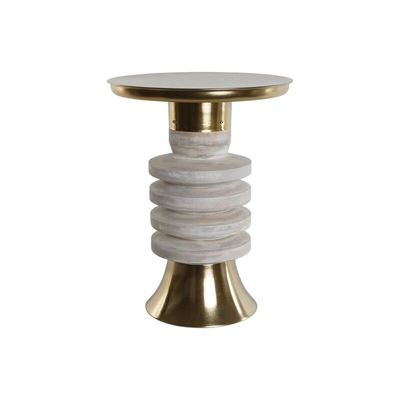Home ESPRIT|Mesa de apoio Home ESPRIT Branco Dourado Madeira Metal 41 x 41 x 53 cm