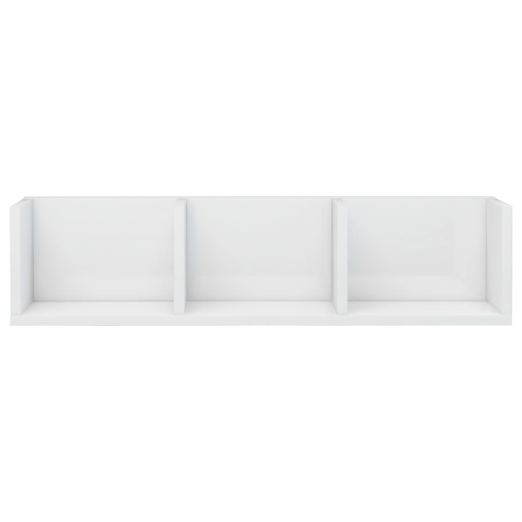 vidaXL Prateleira parede CD 75x18x18cm deriv. madeira branco brilhante