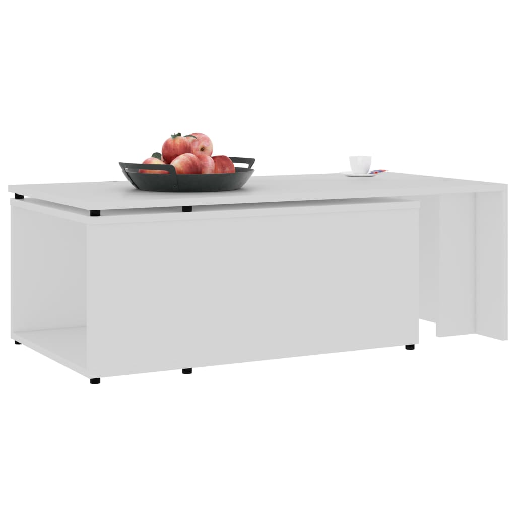 vidaXL Mesa de centro 150x50x35 cm contraplacado branco