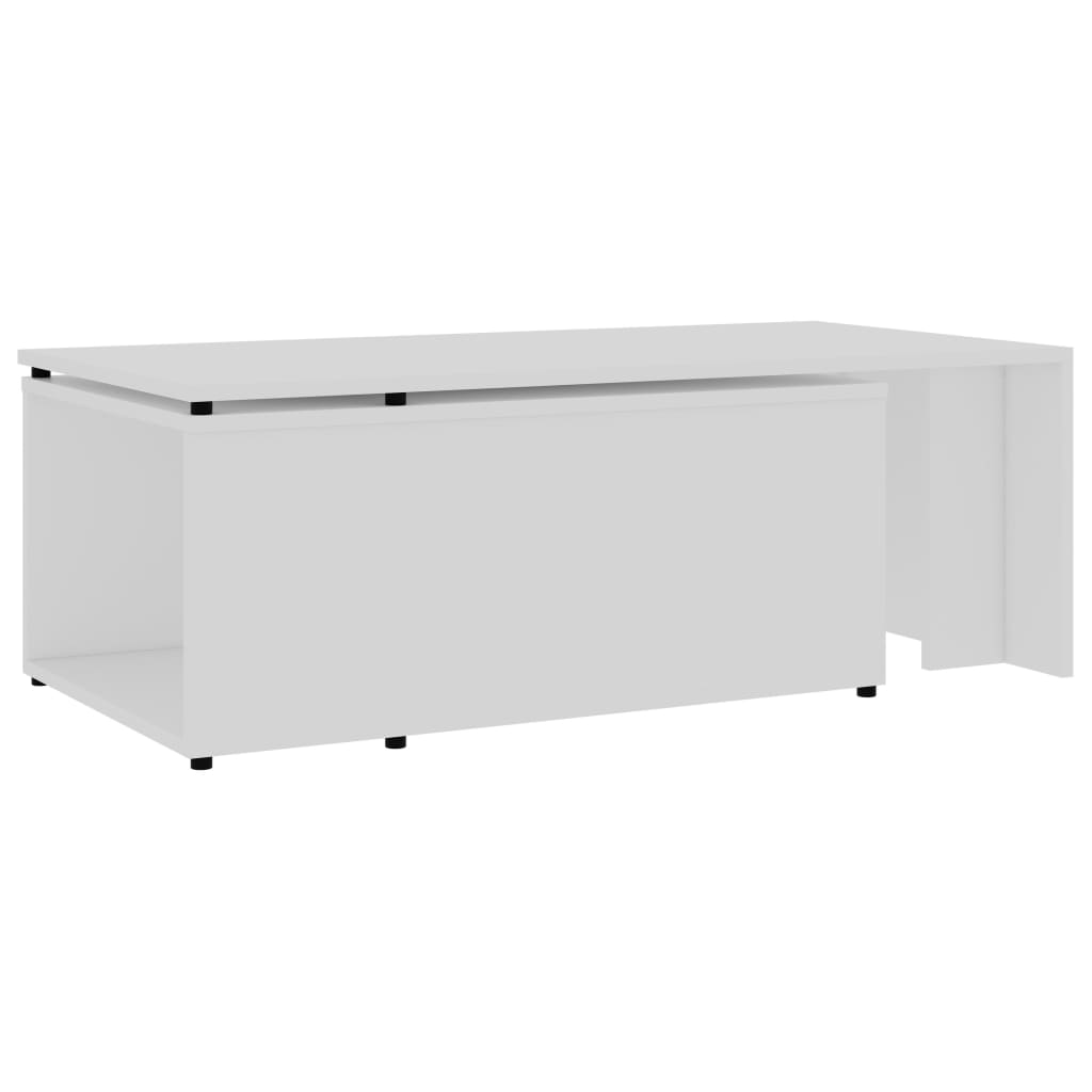 vidaXL Mesa de centro 150x50x35 cm contraplacado branco