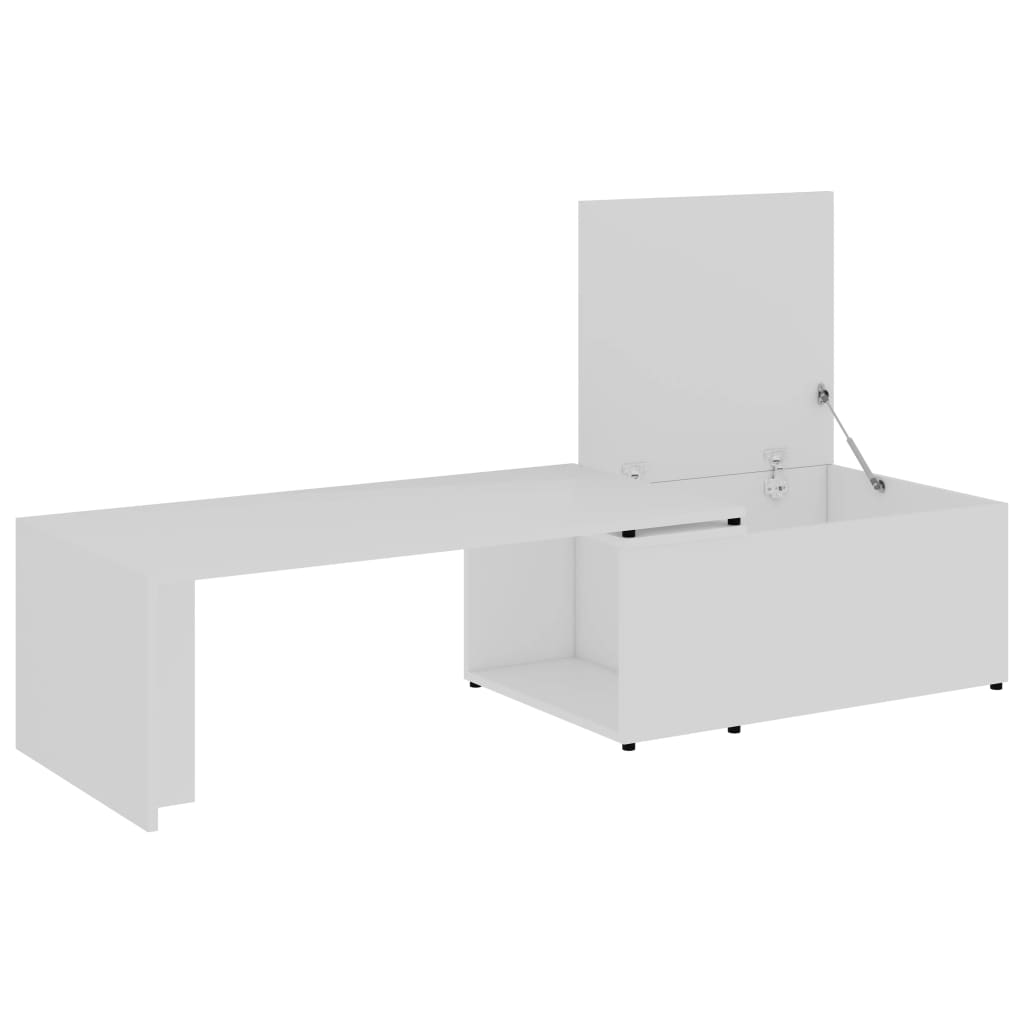 vidaXL Mesa de centro 150x50x35 cm contraplacado branco